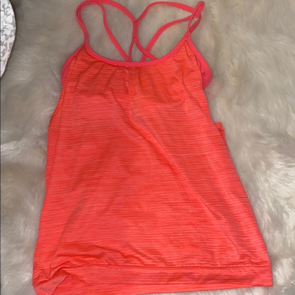 Neon Orange Athleta Work Out Tank-Top